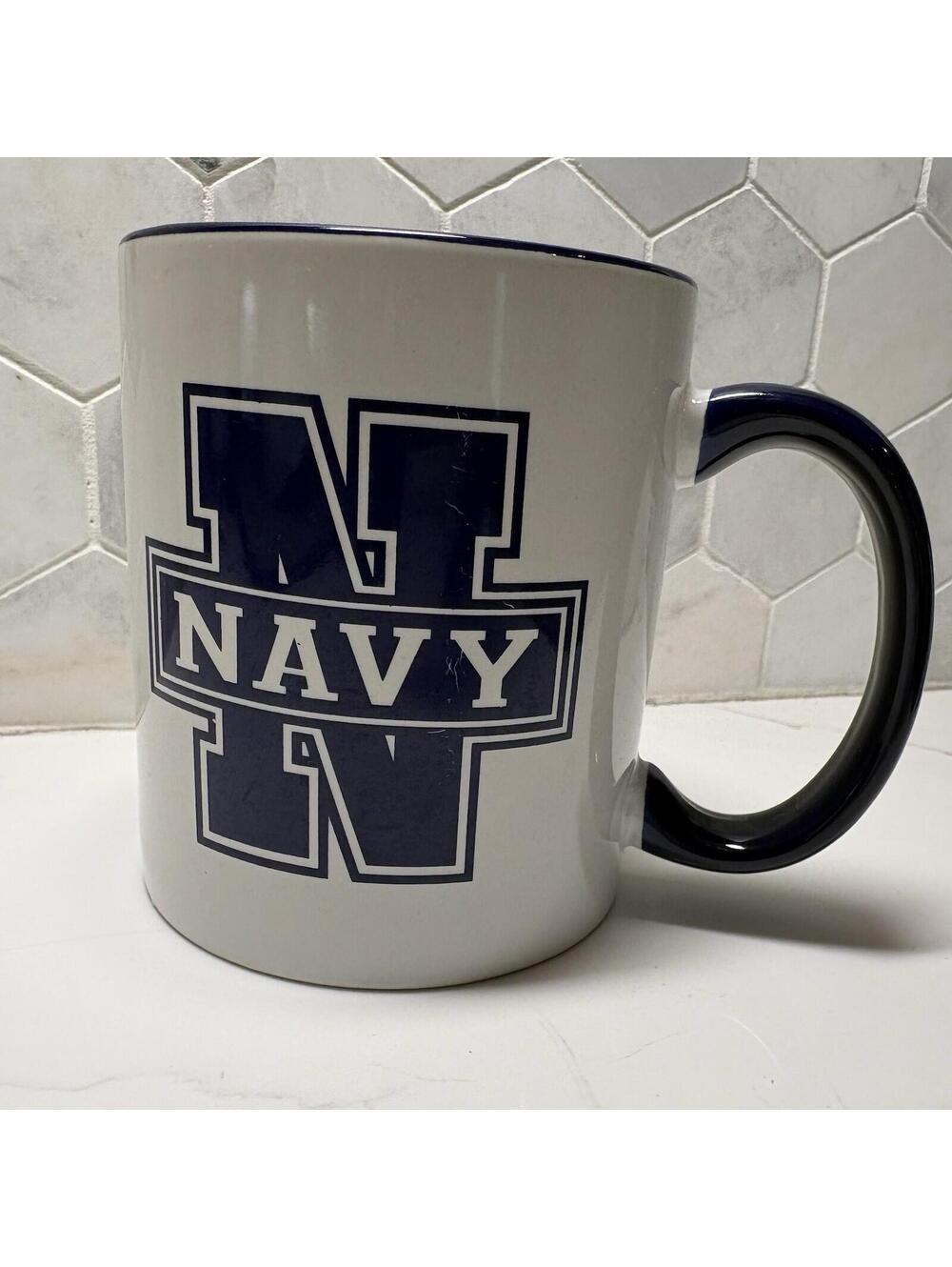 United States Navy Coffee Mug White Ceramic USN Military Logo Graphic Cup